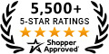 Shopper Approved Milestone Award banner verifying more than 5,500 Customer Reviews for NewLeaf Home Medical